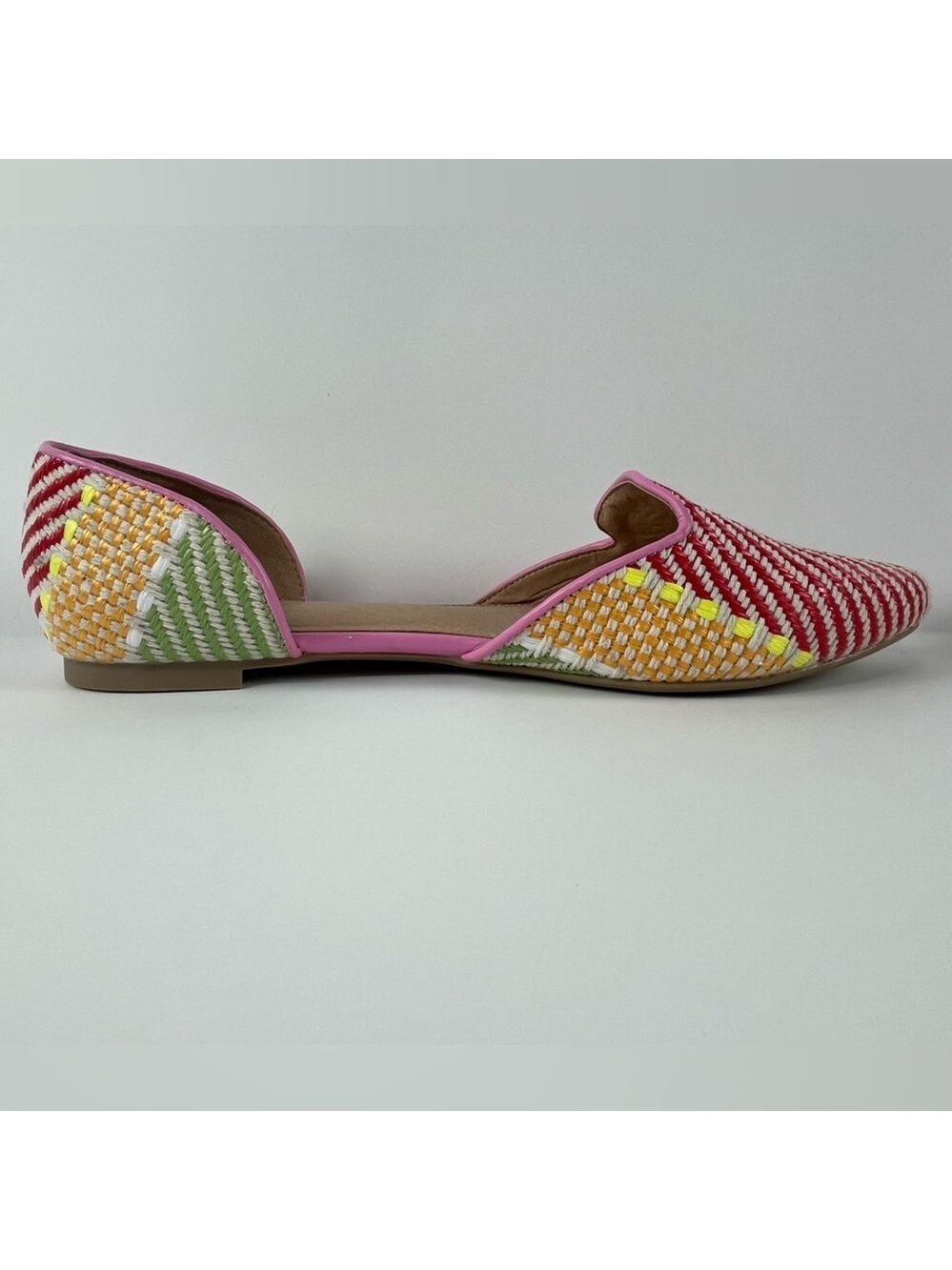 C Est 1946 Colorful Woven Multi Color Pointed Toe Flats size 10 New without Box - Picture 9 of 13